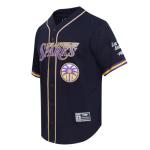 Pro Standard Mens WNBA Los Angeles Sparks Mesh Button Down Mesh Top Black/Purple XL