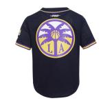 Pro Standard Mens WNBA Los Angeles Sparks Mesh Button Down Mesh Top Black/Purple XL