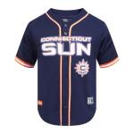 Pro Standard Mens WNBA Connecticut Sun Mesh Button Down Mesh Top Midnight Navy/Orange L