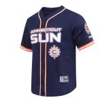 Pro Standard Mens WNBA Connecticut Sun Mesh Button Down Mesh Top Midnight Navy/Orange L