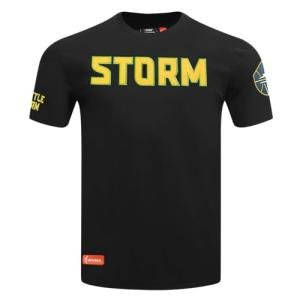 Pro Standard Mens WNBA Seattle Storm Classic Chenille Short Sleeve Tee Black M
