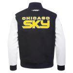 Pro Standard MENS WNBA CHICAGO SKY CLASSIC CHENILLE VARSITY JACKET BLACK/WHITE M60030 XL