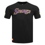 Pro Standard Mens WNBA Los Angeles Sparks Classic Chenille Short Sleeve Tee Black 3XL