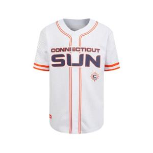 Pro Standard Big Boys WNBA Connecticut Sun MESH Button Down MESH TOP White/Orange M