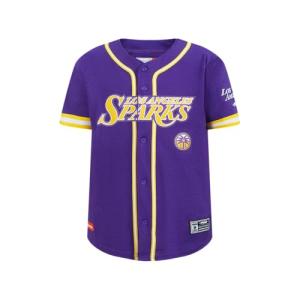Pro Standard Big Boys WNBA Los Angeles Sparks MESH Button Down MESH TOP Purple/Yellow L