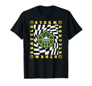 WNBA Seattle Storm Retro Wavy Checkerboard T-Shirt