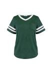 Women's Summer Shirts Tops Women Casual Short Sleeve T-Shirts (L, Green)