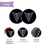Desert Cactus Golden State Valkyries Car Accessories WNBA Women's Basketball League Absorbent Sandstone Cup Coasters Licensed Product Set of 2 (Design E)