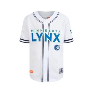 Pro Standard Big Boys WNBA Minnesota Lynx MESH Button Down MESH TOP White/Midnight Navy M