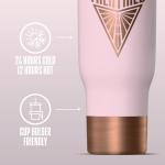 Hydrapeak x WNBA Officially Licensed Golden State Valkyries 40 oz Voyager with Handle and Sip and Straw Lid, Leakproof Insulated Tumbler, Cup Holder Friendly