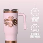 Hydrapeak x WNBA Officially Licensed Washington Mystics 40 oz Voyager with Handle and Sip and Straw Lid, Leakproof Insulated Tumbler, Cup Holder Friendly