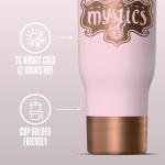 Hydrapeak x WNBA Officially Licensed Washington Mystics 40 oz Voyager with Handle and Sip and Straw Lid, Leakproof Insulated Tumbler, Cup Holder Friendly