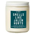 Smells Like Jalen Hurts Candle – Football Inspired Scented Candle – Iced Vanilla Woods Fragrance – Hand-Poured Soy Wax – Gift for Fans, Home Decor, Man Cave, Game Day Essential