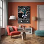 WHZKCYH American Football Sports Eagles Poster For Kids Fun Teen Birthday Christmas Gifts Jalen Hurts Rugby Star Posters Canvas Wall Art Print Picture For Home Room Decor