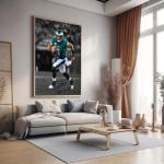 WHZKCYH American Football Sports Eagles Poster For Kids Fun Teen Birthday Christmas Gifts Jalen Hurts Rugby Star Posters Canvas Wall Art Print Picture For Home Room Decor