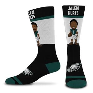 FBF - NFL Player # Youth Size Kids Crew Socks Approx. 4-8 years old (US, Alpha, One Size, Regular, Youth, Jalen Hurts - Philadelphia Eagles)