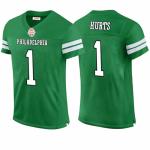 Custom Mens/Women/Youth Football Jalen Stitched T-Shirt for Sports Fan Hurts Green No Brand/Logos