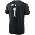 Fanatics Men's Jalen Hurts Black Philadelphia Eagles Icon Player Name & Number T-Shirt