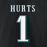Fanatics Men's Jalen Hurts Black Philadelphia Eagles Icon Player Name & Number T-Shirt