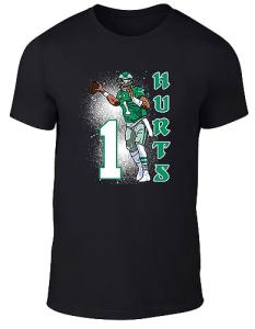 DeeTeeGee Black Jalen Hurts Spray Paint T-Shirt Adult