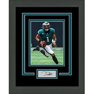 Framed Jalen Hurts Facsimile Laser Engraved Signature Auto Philadelphia Eagles 11x14 Football Photo
