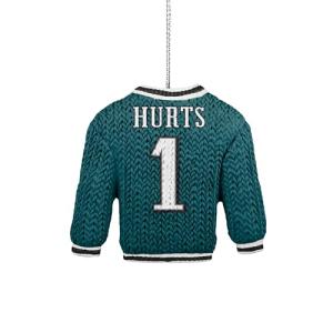 FOCO - NFL Football Holiday Sweater Resin Xmas Christmas Tree Hanging Ornament (Philadelphia Eagles - Jalen Hurts)