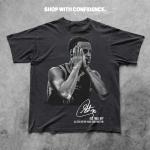 Football & Basketball Icons Graphic Tees Printed On Heavyweight Cotton Shirts for Men, Women, and Kids (US, Alpha, Large, Regular, Regular, Hurts Boot/White)