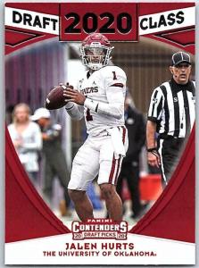2020 Panini Contenders Draft Draft Class #15 Jalen Hurts Oklahoma Sooners Football Trading Card