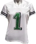 Custom Womens Blinged Football White Mesh Jersey Jalen Hurts Size Large