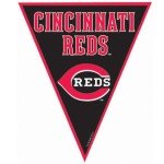 Cincinnati Reds MLB Black & Red Plastic Pennant Banner - 12' (Pack Of 1) - Perfect For Game Day & Baseball Fans