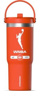 Hydrapeak x WNBA Officially Licensed WNBA 32 oz Nomad Tumbler with Handle and Straw Lid, Leakproof Stainless Steel Water Bottle
