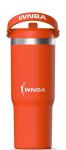 Hydrapeak x WNBA Officially Licensed WNBA 32 oz Nomad Tumbler with Handle and Straw Lid, Leakproof Stainless Steel Water Bottle