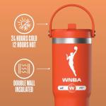 Hydrapeak x WNBA Officially Licensed WNBA 32 oz Nomad Tumbler with Handle and Straw Lid, Leakproof Stainless Steel Water Bottle