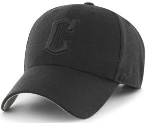 '47 MLB Black/Black MVP Adjustable Hat, Adult One Size Fits All (US, Alpha, One Size, Cleveland Guardians)