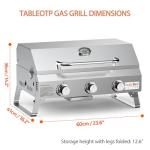 Onlyfire 3-Burner Portable Gas Grill, 24" Stainless Steel