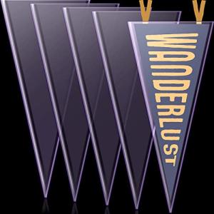 Gueevin 12 x 30 Inches Pennant Holder Clear Plastic Pennant Flag Frame Rigid Pennant Flag Holder for Displaying 12x30'' Pennant(5 Pcs)