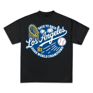 Baseball 2025 World & League Champions T-Shirt | Los Angeles LA Finals Merch | Premium Tee Shirt for Men & Women (US, Alpha, XX-Large, Regular, Regular, LA Black)