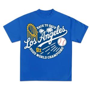 Baseball 2025 World & League Champions T-Shirt | Los Angeles LA Finals Merch | Premium Tee Shirt for Men & Women (US, Alpha, X-Large, Regular, Regular, LA Royal)
