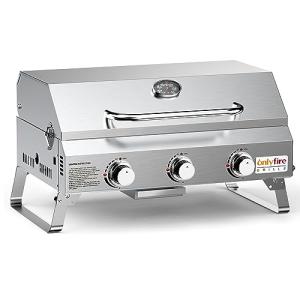 Onlyfire 3-Burner Portable Gas Grill, 24" Stainless Steel