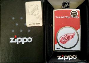 Zippo NHL Detroit Red Wings 2024 Street Chrome Pocket Lighter