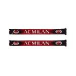 AC Milan Official Scarf, Horizontal Gradient Lines Graphics and Written, English Tubular Processing, Acrylic, Black, Red, One Size