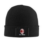 A.C Milan Wool Cap for Men and Women Lined Knit Warm Hats Cool Hat Warm Outdoor Hat Black