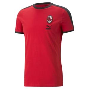 PUMA Mens ACM Ftblheritage T7 Crew Neck Short Sleeve Casual Tops Casual - Red - Size S