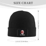 A.C Milan Wool Cap for Men and Women Lined Knit Warm Hats Cool Hat Warm Outdoor Hat Black