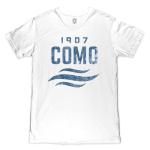 Como 1907 Mono Badge Premium Vintage Cotton Slub T-Shirt - White (US, Alpha, Medium, Regular, Regular, White)