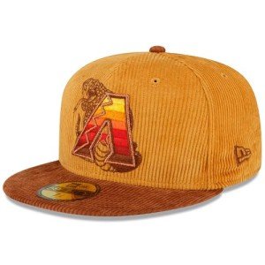 New Era Arizona Diamondbacks 59FIFTY Winter Cabin Corduroy Fitted Cap, Hat (US, Numeric, 7 3/8, Gold)