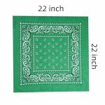Vamqor 100% Cotton 10 Pack Fine Bandanas（Green）