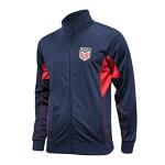 Icon Sports Officially Licensed U.S. Soccer Full Zip Up Active Adult Training Soccer Track Jacket | Fortress, Navy/Red, Large
