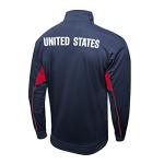 Icon Sports Officially Licensed U.S. Soccer Full Zip Up Active Adult Training Soccer Track Jacket | Fortress, Navy/Red, Large