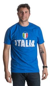 Ann Arbor T-shirt Co. Italia | Italy Azzurri Futbol (Italian National Soccer) Vintage-Look T-Shirt-Blue-Large
